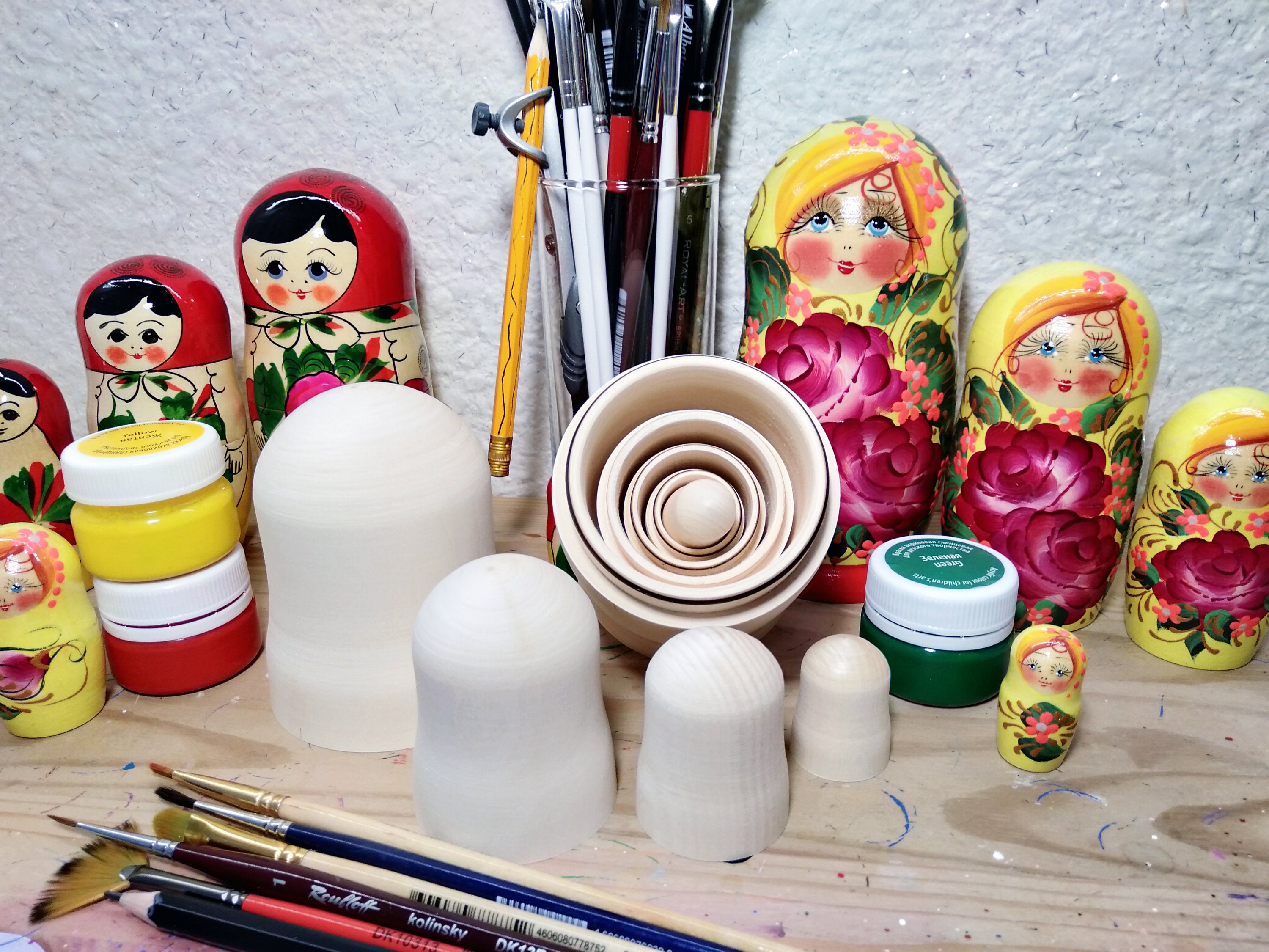 Blank nesting doll 5 pieces. Set of unpainted wooden dolls Etsy