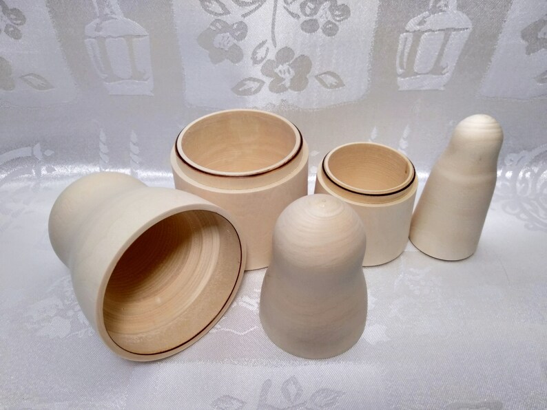 Blank nesting doll3 pieces.Set of unpainted wooden dolls Etsy