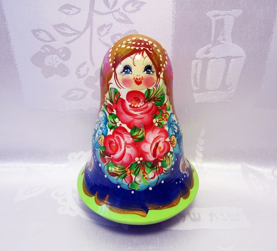 musical. Roly Poly wooden blank /"Nevalyashka-Egg/" Russian tumbler doll