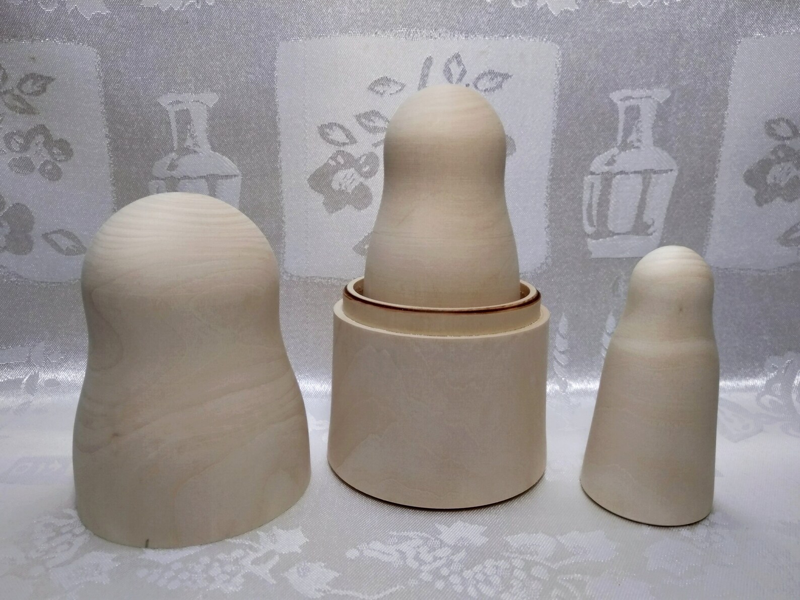 Blank nesting doll3 pieces.Set of unpainted wooden dolls Etsy
