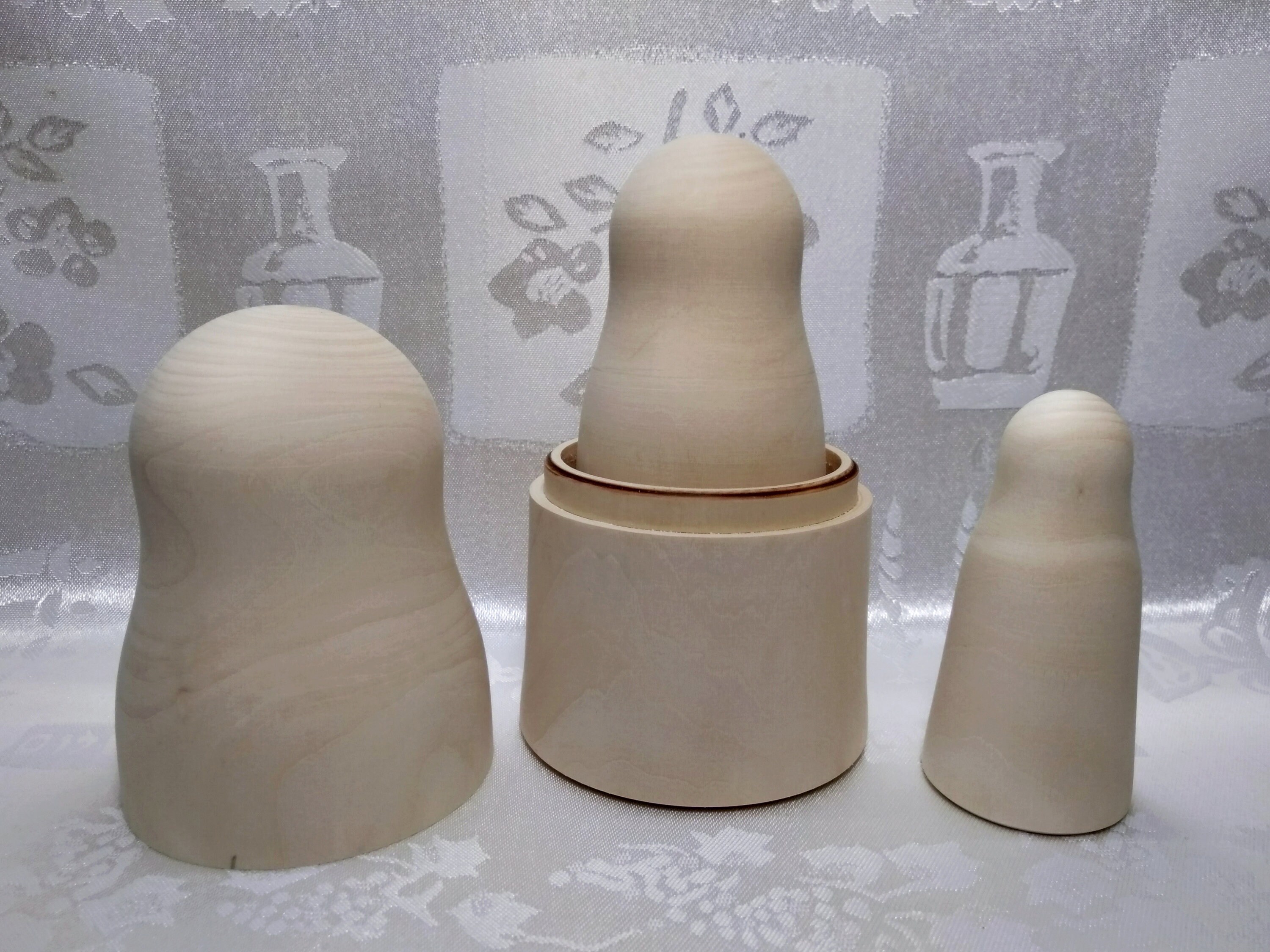 Blank nesting doll3 pieces.Set of unpainted wooden dolls Etsy