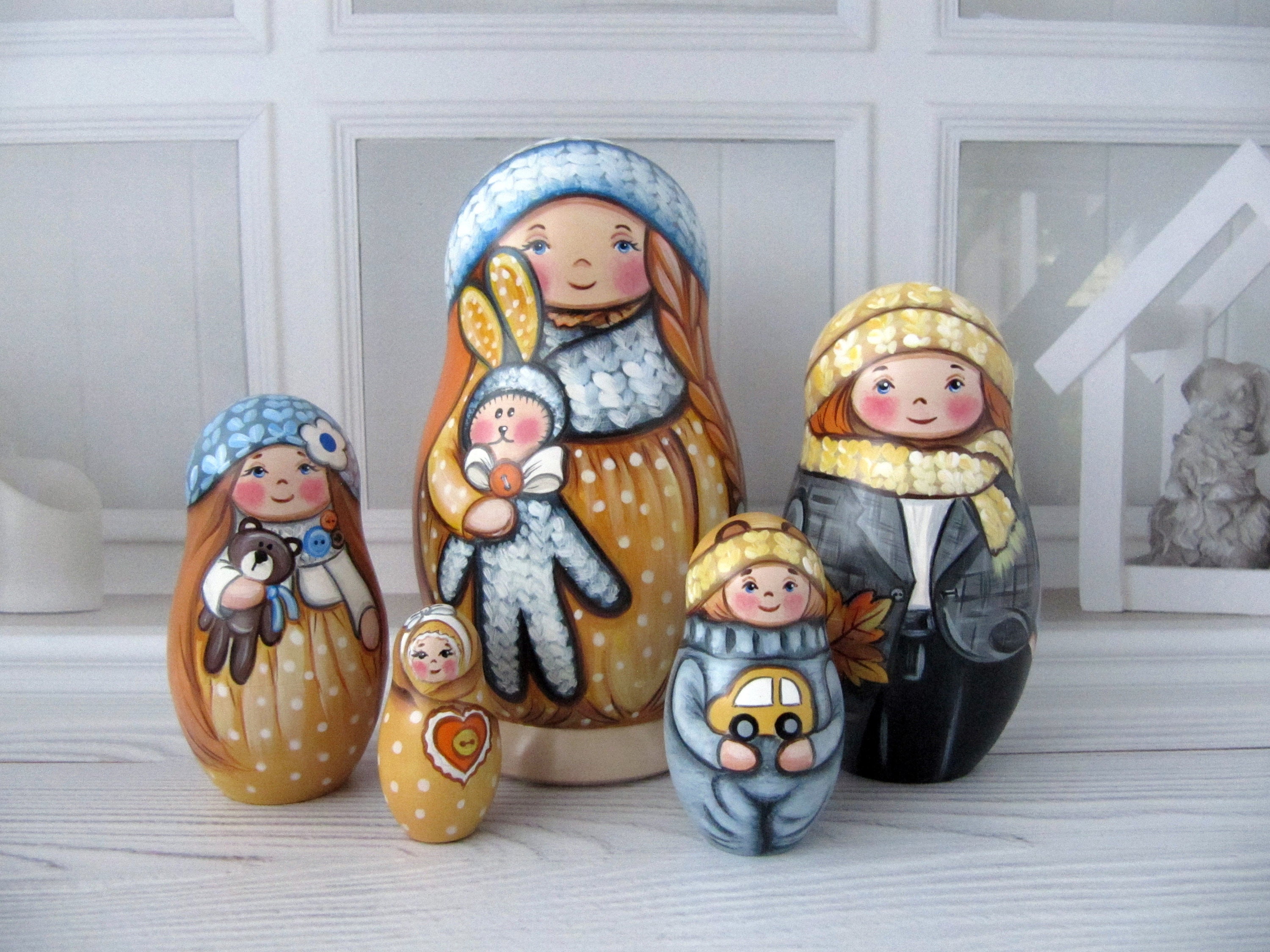 Nesting doll Wooden toy for a child. It is painted in the Etsy