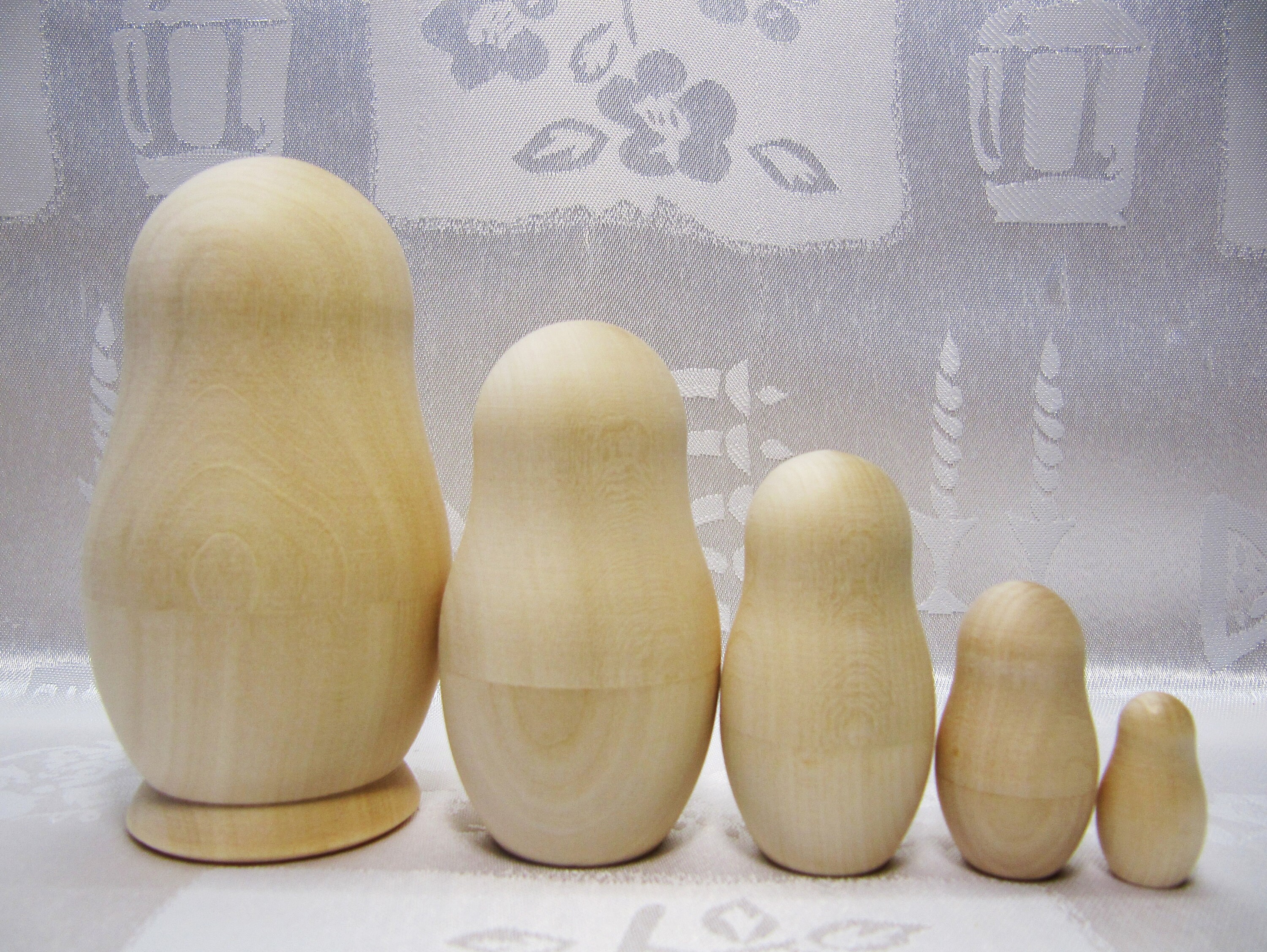Blank nesting doll 5 pieces. Set of unpainted wooden dolls Etsy