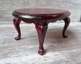 DOLLHOUSE Miniatures 1:12 Miniature Oval Walnut Coffee Table w//Cabriole Legs