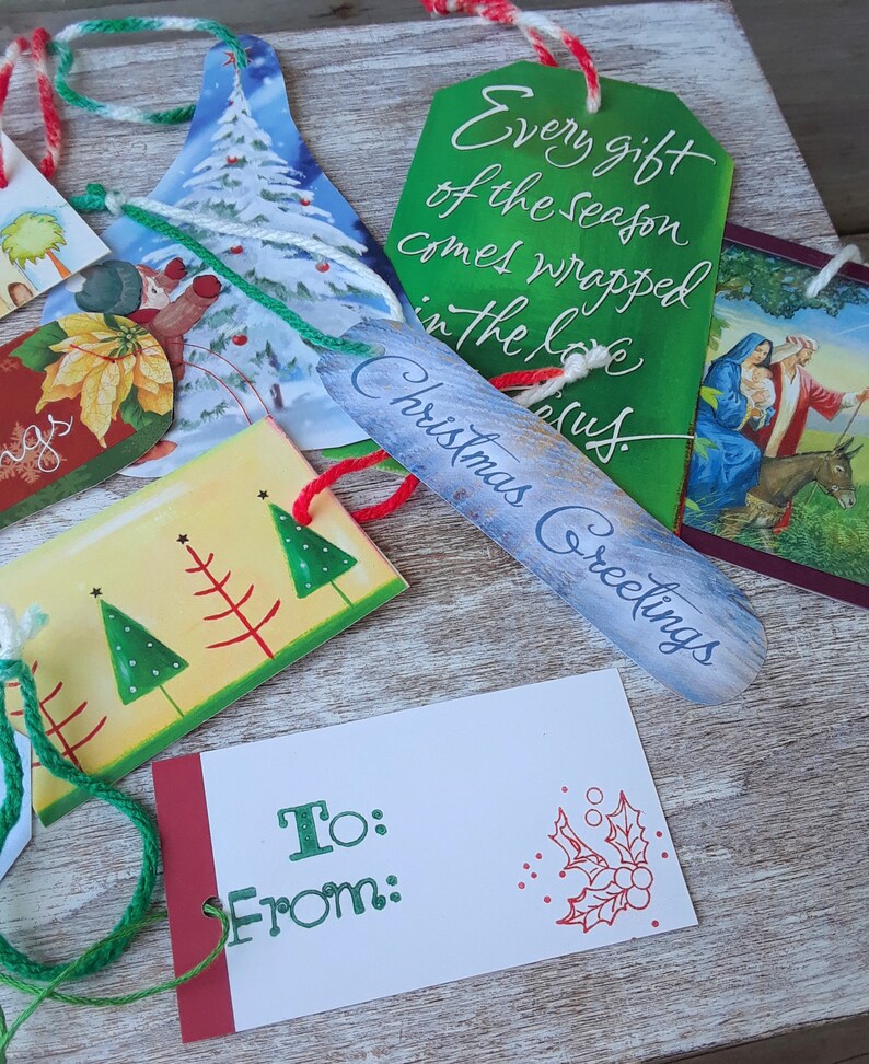 Unique Christmas Gift Tags Made from Recycled Holiday Gift Etsy