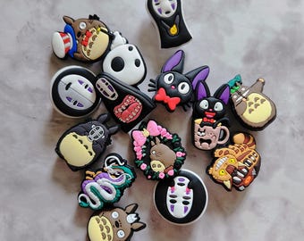 Whimsical forest anime rubber shoe charms