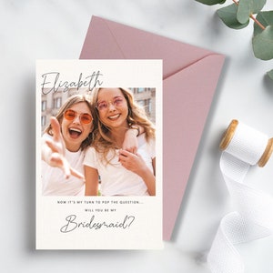 Biglietto di auguri per la damigella d'onore con foto personalizzata / Vuoi essere la mia damigella d'onore / Biglietto di auguri per la damigella d'onore / Proposta fotografica / Grazie