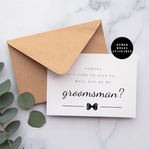 Karte vom Bräutigam | Suit Up Hochzeitskarte | Hochzeits-Karte | Trauzeuge | Trauzeuge |