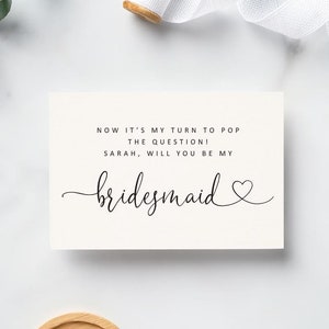 Tarjeta "¿Serás mi dama de honor?" / Tarjeta "¿Serás mi dama de honor?" personalizada / Tarjeta para el día de la boda / Tarjeta con efecto metalizado / Dorada / Dama de honor / Fiesta nupcial