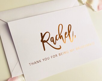 bridesmaid card thank you etsy
