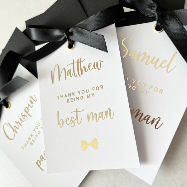 Groomsman, Best Man, Usher Cards, Thank you card, Foiled card