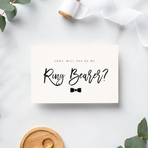 Tarjeta ¿Serás mi portador de anillos? / Tarjeta personalizada ¿Serás mi portador de anillos? / Tarjeta para el día de la boda / Tarjeta con efecto metalizado / Dorada / Padrino de boda / Padrino de boda / Gracias