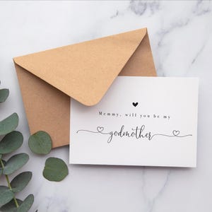 Cartão Will You Be My Godmother | Padrinhos Personalizados | Batismo | Cartão Foiled | Dourado | Festa | Papelaria