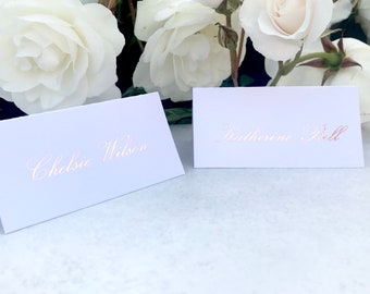 Foiled place cards, Wedding place cards, Foil cards, Wedding stationery, rose gold, gold, silver foil