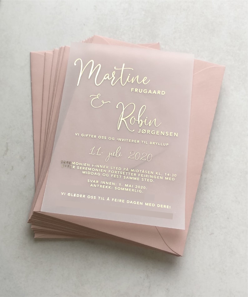 Foil Vellum Invitation Wedding Invitation Vellum Foil Save Etsy