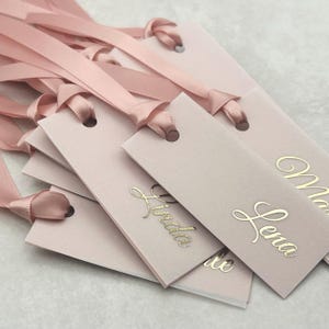 Etiquetas de cartão de lugar de velino com folha, etiquetas de velino, cartões de lugar de casamento, artigos de papelaria com folha, ouro rosa, ouro, folha de prata