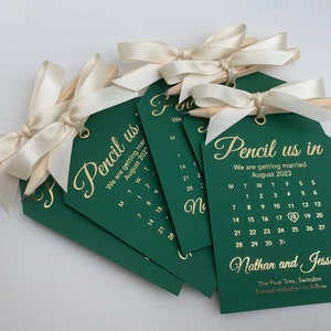 Lápices de colores, Calendario para guardar la fecha, Invitaciones de boda, Invitaciones de vitela