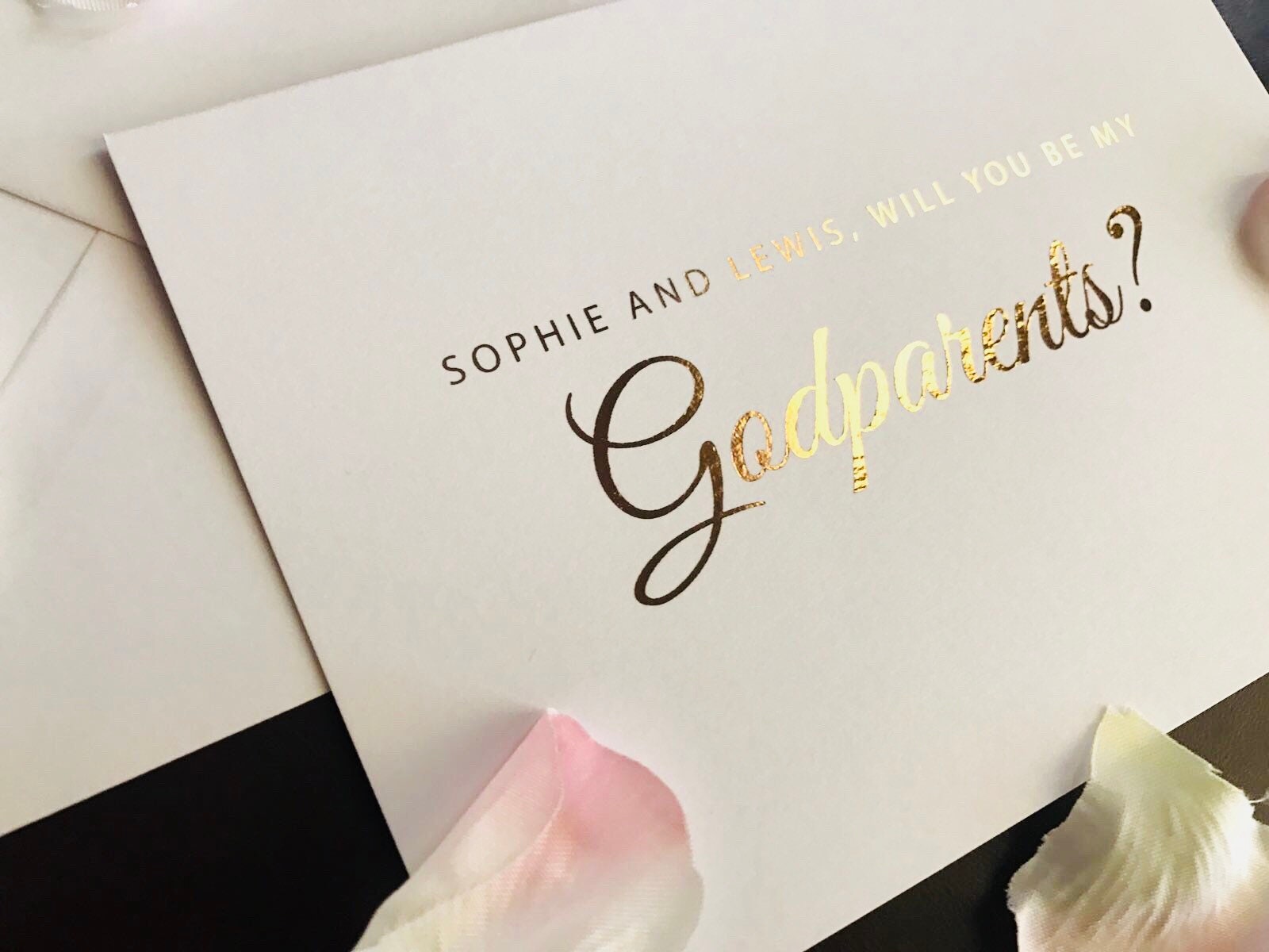 Personalised foil Godparent card Foil christening card 4x6 | Etsy