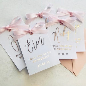 Vellum foiled proposal cards, mini bridesmaid cards, will you be my cards, 4x3 inch, rose gold, gold, silver, pink foil