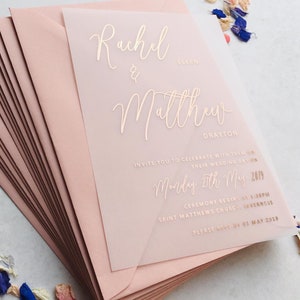 Foil vellum invitation, wedding invitation vellum, foil save the date invitation