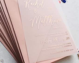 Foil Vellum Wedding Invitation: A6 Translucent Paper