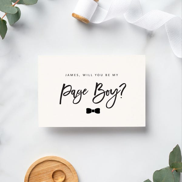 Personalized Page Boy Card: Foiled Wedding Day Card