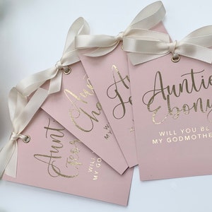 Cartões de proposta personalizados com folha de alumínio, mini cartões de madrinha, você será meus cartões, 4 x 3 polegadas, ouro rosa, ouro, prata, folha de alumínio rosa