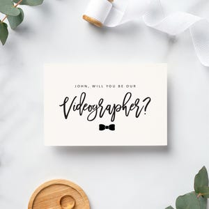 serez-vous mon vidéaste carte | Carte Serez-vous personnalisée | Carte de mariage | carte avec impression | Or | Garçon d'honneur | Garçon d'honneur | Merci