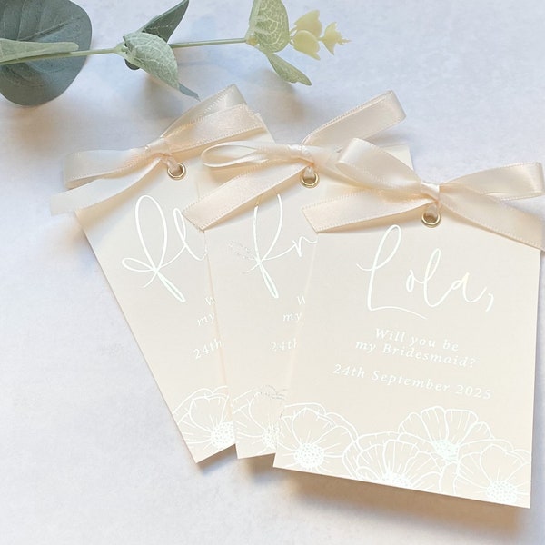 Bridesmaid floral proposal cards, will you be my bridesmaid, foiled bridesmaid cards, wedding card, rose gold, gold, silver, pink foil
