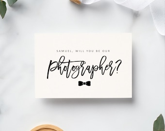 Personalized Will You Be Our Photographer Card: Foiled Wedding Day Card