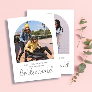 Tarjeta de propuesta de agradecimiento con foto personalizada para dama de honor, ¿quieres ser mi dama de honor, dama de honor, niña de las flores, dama de honor?