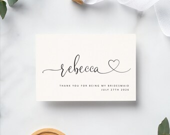 Personalized Bridesmaid Thank You Card: Foiled Wedding Party Stationery