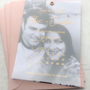 Foil Vellum Save the Date: Photo Wedding Invitation