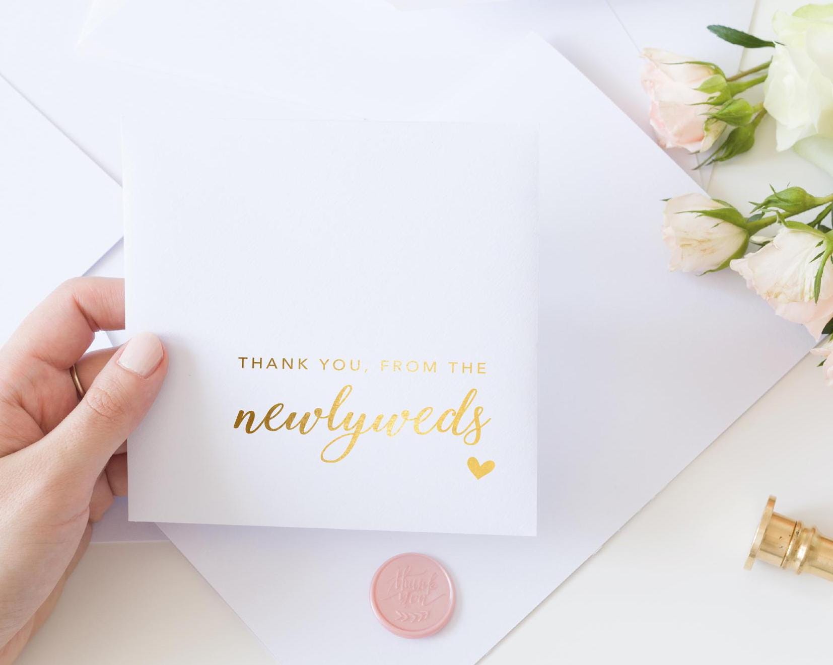 サンキューカード New Bride and Groom Card Thank You From the Newlyweds