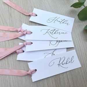 Wedding place card, name card, personalised, ribboned place card image 4