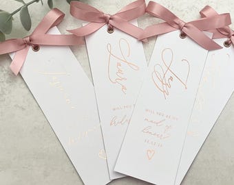 Foiled Bridesmaid Proposal Card with Ribbon: Will You Be My Bridesmaid?