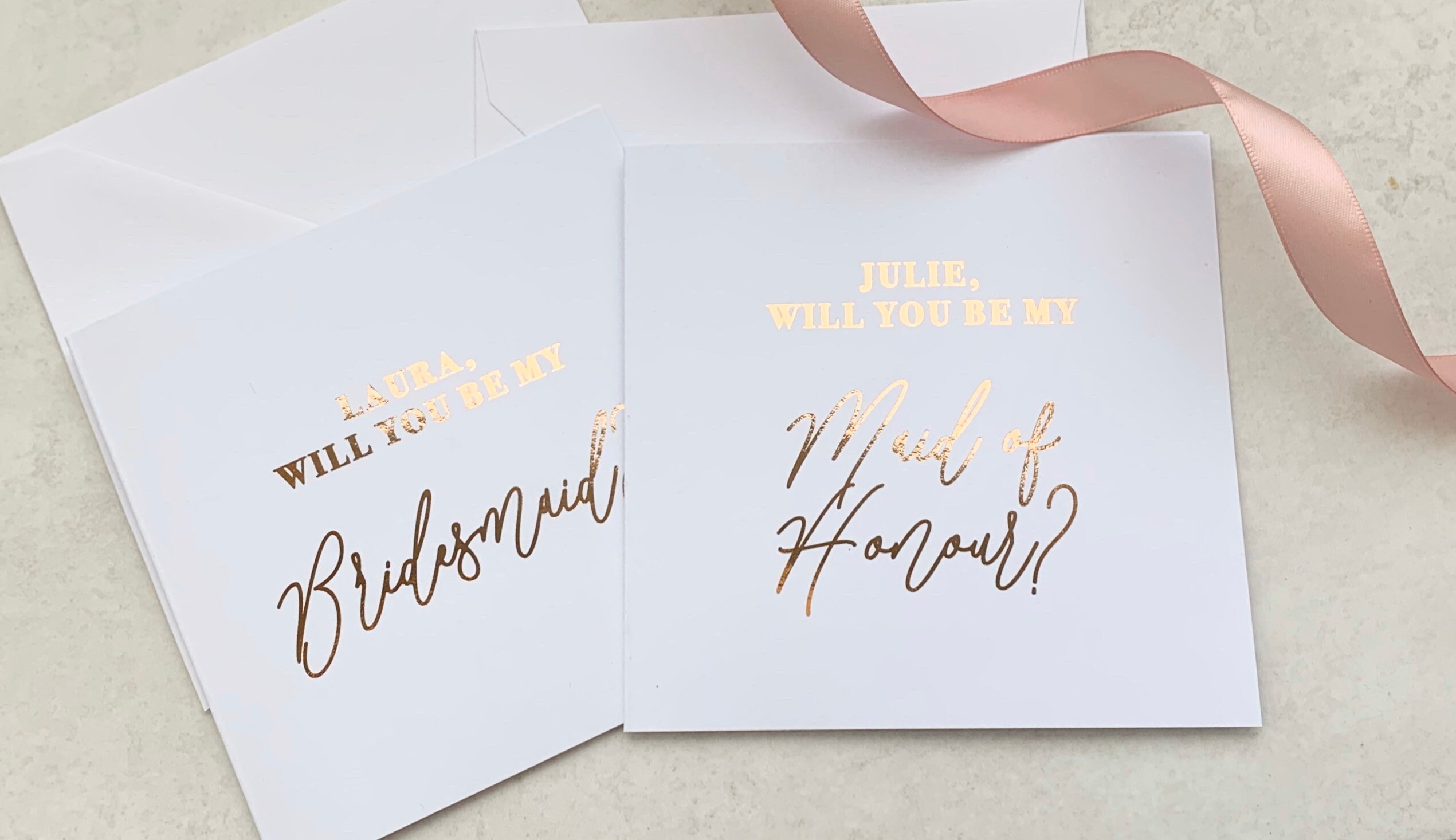 Personalised Will you be my bridesmaid gift bagLUXURY FOIL BOUTIQUEPink