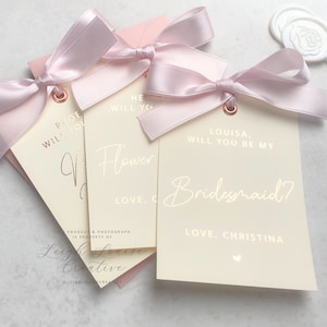 Biglietti di proposta personalizzati con lamina, biglietti da damigella d'onore con calligrafia, biglietti "vuoi essere il mio", 4 x 3 pollici, oro rosa, oro, argento, lamina rosa
