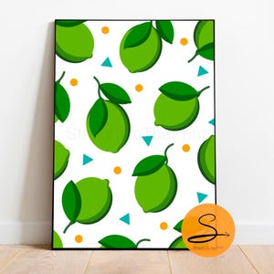 Lime Art Print, Kitchen Wall Art, Cooking Art, Cocktail Print, Citrus, Limes Print, Cooking Gift, Cocktail Gift, Kitchen Gift