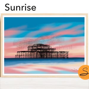 West Pier, Brighton Art, Brighton Pier Art Print, Brighton and Hove Art, Brighton Print, Brighton and Hove Albion, Brighton Pride