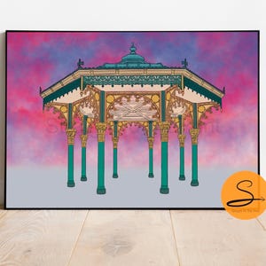 Brighton Bandstand, Brighton Print,  Brighton and Hove Art Print, Brighton Seafront, Brighton Wedding, Bandstand Art, Brighton Art