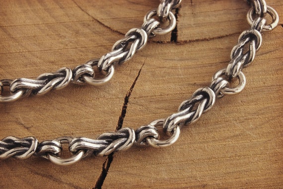 Thin Curb Chain Ring in Oxidized Sterling Silver - Silvertraits
