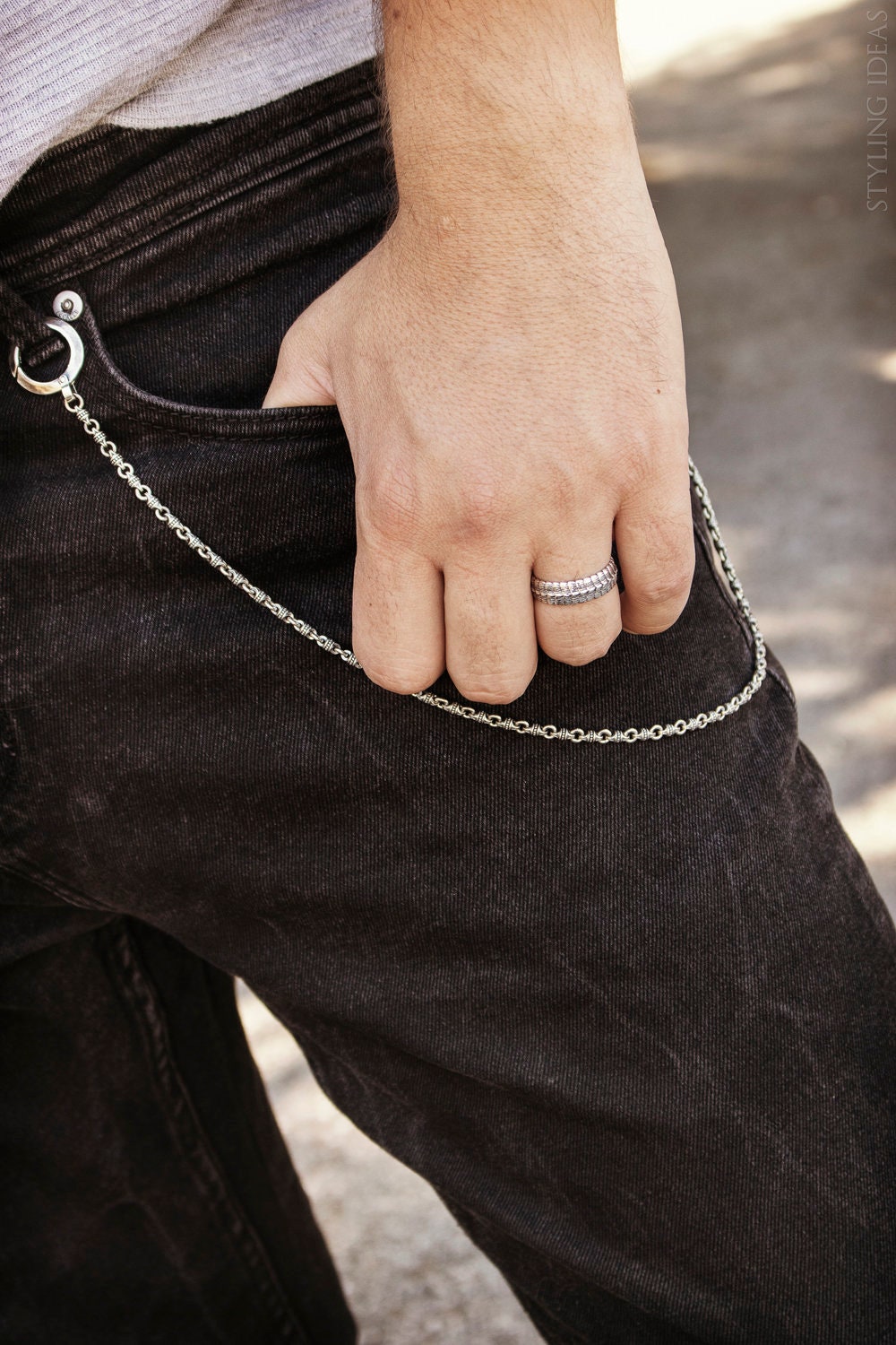 Wallet Chain for Pants Unique Beads and Links Keychain Etsy