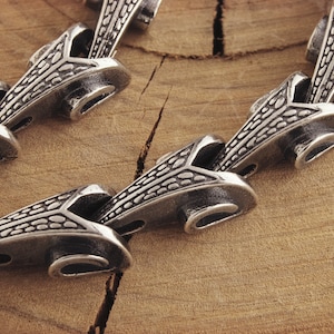 Dragon Link Chain Bracelet, 925 Solid Sterling Silver Bracelet, Dragon Pattern, Oxidized Flexible Bracelet, Black Silver Chain, Unisex Gift