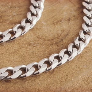 Simple Curb Chain Necklace, 925 Solid Sterling Silver, Unisex Thin Chain, Men's and Women's Silver Jewelry Gift