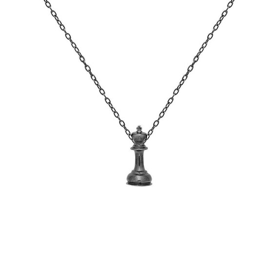 King Chess Piece Pendant, 925 Solid Sterling Silver, Small Charm Necklace, Hand-crafted Gift