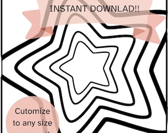 Star Kinusaiga Pattern | No-Sew Fabric Art Template (Digital Download)