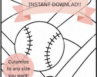 Baseball Kinusaiga Pattern | No-Sew Fabric Art Template (Digital Download)