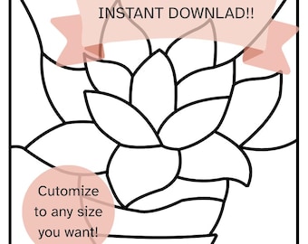 Succulent Kinusaiga Pattern | No-Sew Fabric Art Template (Digital Download)