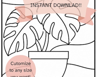 Monstera Kinusaiga Pattern PDF | No-Sew Fabric Art Template (Digital Download)
